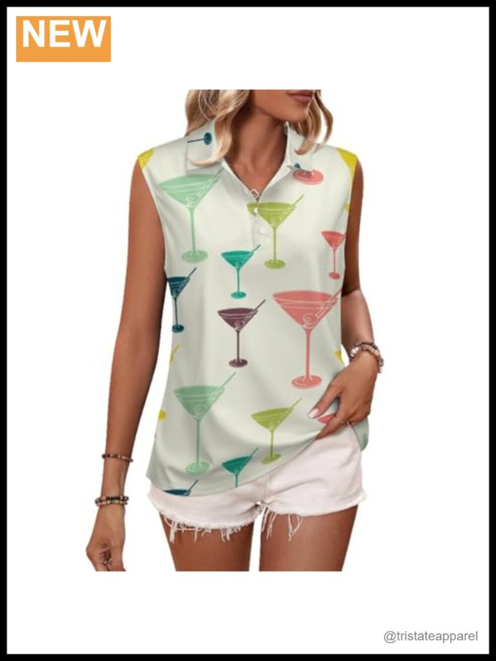 Women's Sleeveless V-Neck Golf Tank Top Quick Dry Athletic